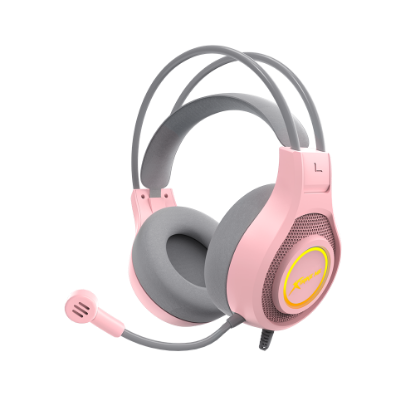 Picture of Slušalice Xrike GH515P gejmerske sa mikrofonom i 7 boja pozadinskog osvetljenja za PS4/PS5/Xbox One/PC/telefon roze