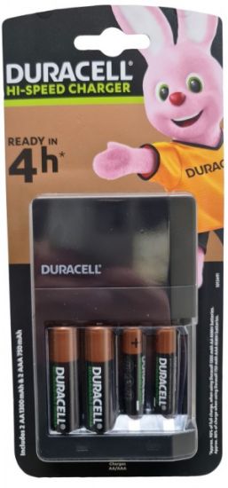 Slika Duracell CEF14 PUNJAC + punjive baterije 2xAA NiMH 1300mAH+ 2xAAA 750mAh( Hi speed 4h, auto-OFF)