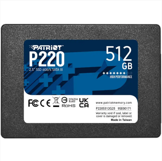 Slika SSD 2.5 SATA3 512GB Patriot P220 550MBs/500MBs P220S512G25